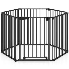 Extra Wide Baby Gate Fits 34.5-154" Openings 6-Panel Adjustable Pet Safety Fence