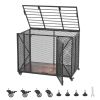 38 Inch Heavy Duty Dog Crate, Max Load 250 lbs, Foldable Indestructible Escape-Proof Dog Kennel Indoor for High Anxiety Small & Medium Breeds