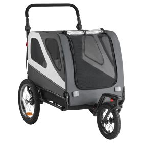 Dog Bike Trailer, Supports up to 100 lbs, 2-in-1 Pet Stroller Cart Bicycle Carrier for Small & Large Dogs, Easy Folding Frame with Quick Release Wheel