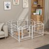 Dog Playpen Indoor 24 inch 8 Panels Metal Dog Pen Pet Dog Fence Outdoor Exercise Pen with Doors