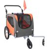Dog Bike Trailer, Supports up to 66 lbs, 2-in-1 Pet Stroller Cart Bicycle Carrier, Easy Folding Cart Frame with Quick Release Wheels