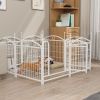 Dog Playpen Indoor 24 inch 8 Panels Metal Dog Pen Pet Dog Fence Outdoor Exercise Pen with Doors