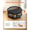 Dog Playpen 24 Inch 8 Panels Exercise Pen with Top Cover & Bottom Pad, Indoor Foldable Metal Pet Fence with Door
