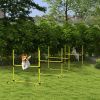 Dog Agility Training 4 Piece Set with Adjustable Height Jump Bars Carry Bag Yellow