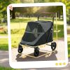 Dog Stroller for Large Dogs Up to 66 LBS with All-Terrain Spring Suspension, 8-Position Adjustable Handle, Gray