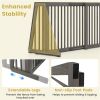 Adjustable Expandable Wooden Pet Gate 22 Inch Tall Freestanding Safety Fence, Gray Pine Wood Slide Dog Gate Easy Assembly for Home & Office Entryways