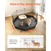 Dog Playpen 24 Inch 8 Panels Heavy Duty Exercise Pen with Bottom Pad, Indoor Foldable Metal Pet Fence with Door, Puppy Crate Kennel