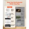 Dog Playpen 24 Inch 8 Panels Exercise Pen with Top Cover & Bottom Pad, Indoor Foldable Metal Pet Fence with Door