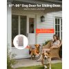 Dog Door for Sliding Glass Door, 91 to 96 in Adjustable Height, Aluminum Alloy Frame with Metal Rotating Hinges, Lock Design, 13 5/8 x 23 5/8 in Flap