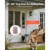 Dog Door for Sliding Glass Door, 91 to 96 in Adjustable Height, Aluminum Alloy Frame with Metal Rotating Hinges, Lock Design, 10 1/4 x 16 1/4 in Flap
