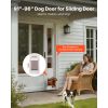 Dog Door for Sliding Glass Door, 91 to 96 in Adjustable Height, Aluminum Alloy Frame with Metal Rotating Hinges, Lock Design, 8 1/4 x 12 1/4 in Flap