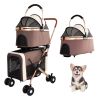Double Pet Stroller for Small Medium Dogs Cats, 3-in-1 Convertible Carrier Tote