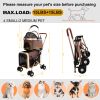 Double Pet Stroller for Small Medium Dogs Cats, 3-in-1 Convertible Carrier Tote