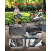 Dog Bike Trailer, Supports up to 100 lbs, 2-in-1 Pet Stroller Cart Bicycle Carrier for Small & Large Dogs, Easy Folding Frame with Quick Release Wheel