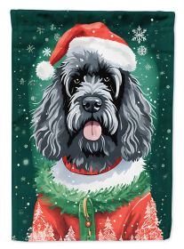 Portuguese Water Dog Christmas House Flag Large Porch Sleeve Pole Decorative Outside Yard Banner Artwork Wall Hanging, Polyester, House Size