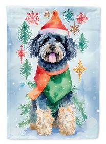 Puli Christmas House Flag Large Porch Sleeve Pole Decorative Outside Yard Banner Artwork Wall Hanging, Polyester, House Size, Multicolor