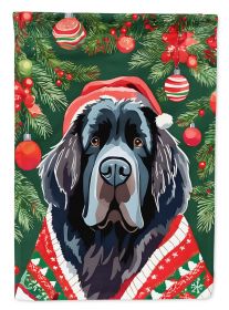 Newfoundland Christmas House Flag Large Porch Sleeve Pole Decorative Outside Yard Banner Artwork Wall Hanging, Polyester, House Size, Multicolor