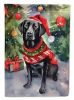 Black Labrador Retriever Christmas House Flag Large Porch Sleeve Pole Decorative Outside Yard Banner Artwork Wall Hanging, Polyester, House Size