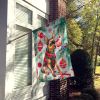 Miniature Pinscher Christmas House Flag Large Porch Sleeve Pole Decorative Outside Yard Banner Artwork Wall Hanging, Polyester, House Size, Multicolor