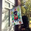 Pug Christmas House Flag Large Porch Sleeve Pole Decorative Outside Yard Banner Artwork Wall Hanging, Polyester, House Size, Multicolor
