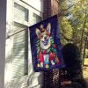 Corgi Christmas House Flag Large Porch Sleeve Pole Decorative Outside Yard Banner Artwork Wall Hanging, Polyester, House Size, Multicolor