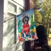 German Wirehaired Pointer Christmas House Flag Large Porch Sleeve Pole Decorative Outside Yard Banner Artwork Wall Hanging, Polyester, House Size