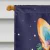 Corgi Christmas House Flag Large Porch Sleeve Pole Decorative Outside Yard Banner Artwork Wall Hanging, Polyester, House Size, Multicolor