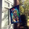 Great Dane Christmas House Flag Large Porch Sleeve Pole Decorative Outside Yard Banner Artwork Wall Hanging, Polyester, House Size, Multicolor