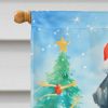 German Wirehaired Pointer Christmas House Flag Large Porch Sleeve Pole Decorative Outside Yard Banner Artwork Wall Hanging, Polyester, House Size