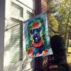 Kerry Blue Terrier Christmas House Flag Large Porch Sleeve Pole Decorative Outside Yard Banner Artwork Wall Hanging, Polyester, House Size, Multicolor