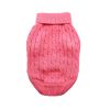 Dog Cable Knit 100% Cotton Sweater - Candy Pink