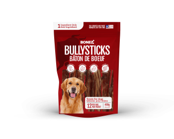 Bonez, Standard Bully Sticks, 6 or 12 Sticks, 6 or 10 Inch (Pack Quantity: 6, size: 10 Inch)
