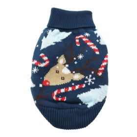 Dog Cable Knit 100% Cotton Sweater - Ugly Reindeer (Option: XX-Small)