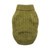 Dog Cable Knit 100% Cotton Sweater - Herb Green
